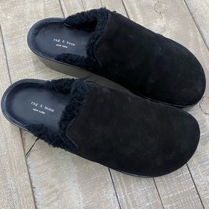 Rag & Bone Eisa Shearling Loafer in Black size 7 BNIB with bag & card MSRP $450